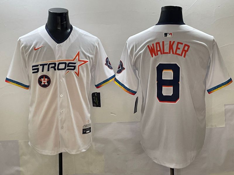 Men Houston Astros 8 Walker White Four generations Joint Name 2025 Nike MLB Jersey style 11